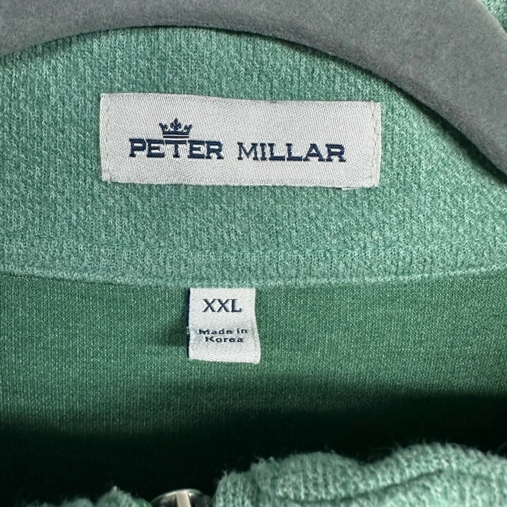 Peter Millar 1/4 Zip Cotton Blend Pullover Mint Green Men‎ Size XXL